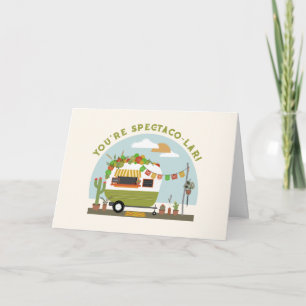 Tarjeta Camioneta de Tacos Camper Chiste Verde Día de San