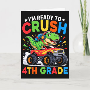 Tarjeta Camioneta Monstruo T Rex De 4To Grado Regreso A La