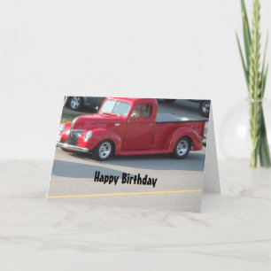 Tarjeta Camioneta Roja Clásica - Feliz Cumpleaños