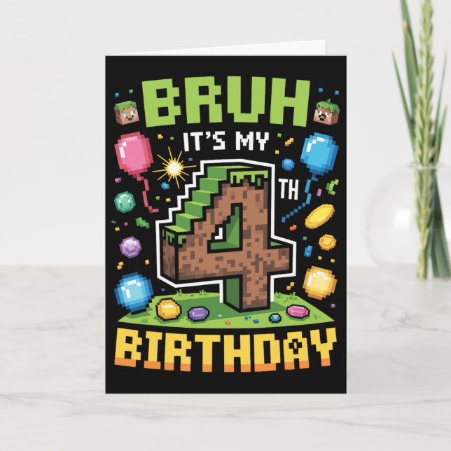 Tarjeta Camisa de cumpleaños Bruh es mi cuarto video de cu (Anverso)