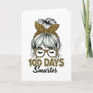 Tarjeta Camisa de Maestra 100 Días Más Inteligente Estampa
