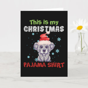 Tarjeta Camisa de pijama de Navidad de oso koala