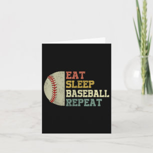 Tarjeta Camisas de béisbol Eat Sleep Béisbol Repetir Graci