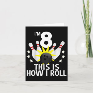 Tarjeta Camisas de fiesta de cumpleaños de Bowling de 8 añ
