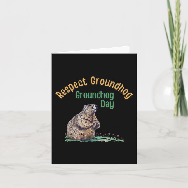 Tarjeta Camisas de Groundhog Respeto _ Dia divertida de Gr (Anverso)