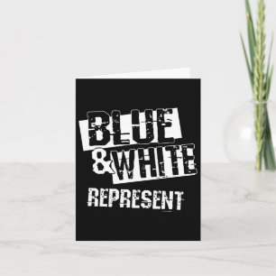 Tarjeta Camisas De Grupo Del Día Del Juego Azul Y Blanco P