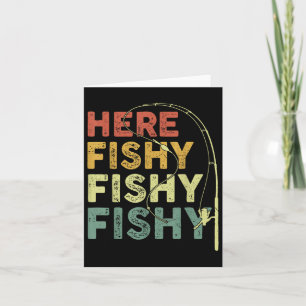Tarjeta Camisas de pesca aquí-fisha Funny B Fish Dad