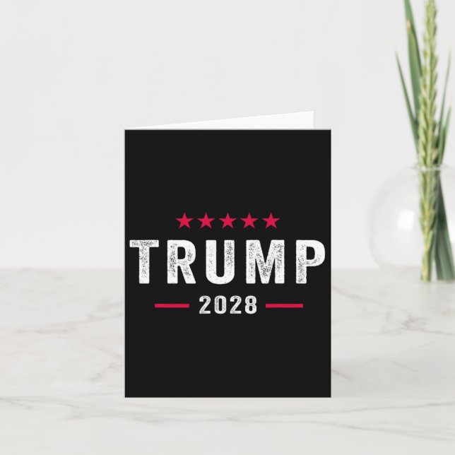 Tarjeta Camisas de Trump 2028 votan a Donald Trump 28 (Anverso)