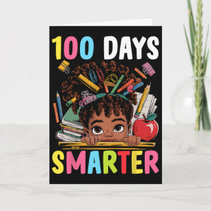 Tarjeta Camiseta 100 Días De Colegio Niña Afro Kids 100º D