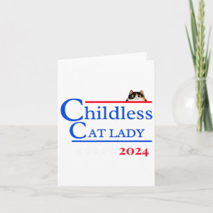 Tarjeta Camiseta 2024 Señora Gato Sin Hijos 2024 Vota Kama