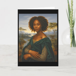 Tarjeta Camiseta Afroamericana Negra Mona Lisa Junio