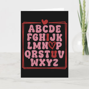 Tarjeta Camiseta alfabeto Abc te amo día de San Valentín C
