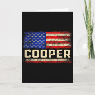 Tarjeta Camiseta apellido Cooper Nombre Cooper Bandera Ame