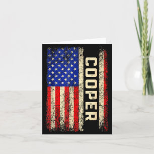 Tarjeta Camiseta apellido Cooper Nombre Cooper Bandera Ame