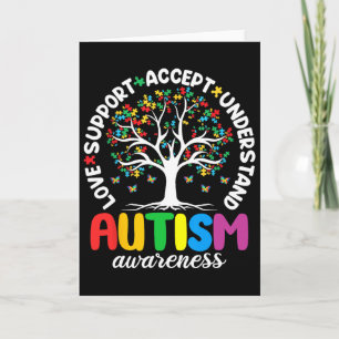 Tarjeta Camiseta Autismo Amor Aceptar Apoyo Autista Autism
