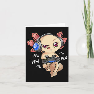 Tarjeta Camiseta Axolotl Niños Gamers - Videojuego Kawaii