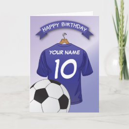 Tarjeta Camiseta Azul Fútbol Fútbol Cumpleaños Deportes Pe