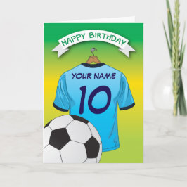 Tarjeta Camiseta azul pálido de fútbol cumpleaños Deportes