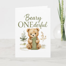 Tarjeta Camiseta Beary ONEderful cumpleaños 1