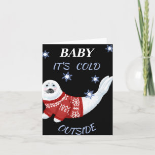 Tarjeta Camiseta Bebé Adorable Está Hace Frío Afuera Foca 