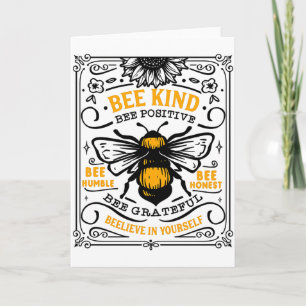 Tarjeta Camiseta Bee Kind Bee Positive