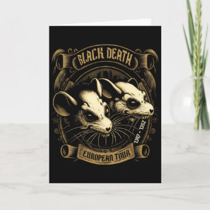 Tarjeta Camiseta Black Death European Tour History Goth 