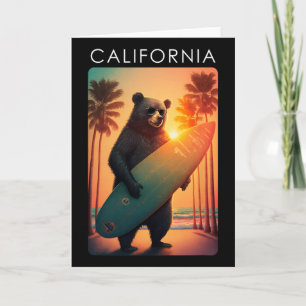 Tarjeta Camiseta California República Fresca Oso Surfing P