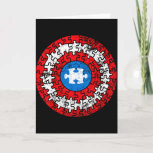 Tarjeta Camiseta Capitán Conciencia del Autismo Apoyo Auti