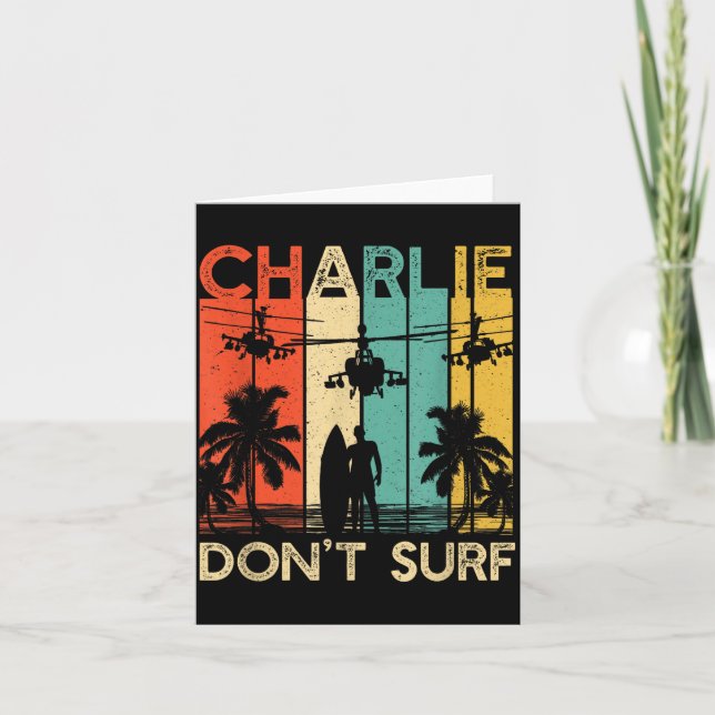 Tarjeta Camiseta Charlie Don't Surf Militar Guerra de Viet (Anverso)