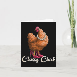 Tarjeta Camiseta Cly Chick Divertida Chica Pollo Amante Ga