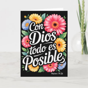 Tarjeta Camiseta Con Dios Todo Es Posible Cristiano Españo