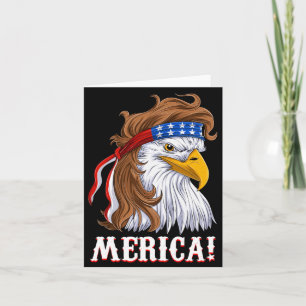 Tarjeta Camiseta con mullet de águila y bandera americana