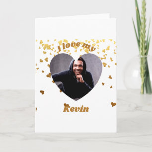 Tarjeta Camiseta con nombre y foto del corazón de mi novio