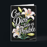 Tarjeta Camiseta cristiana española Con Dios Todo Es Posib<br><div class="desc">Camiseta cristiana española Con Dios Todo Es Posible para mujeres</div>