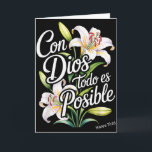 Tarjeta Camiseta cristiana española Con Dios Todo Es Posib<br><div class="desc">Camiseta cristiana española Con Dios Todo Es Posible para mujeres</div>