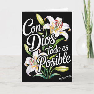 Tarjeta Camiseta cristiana española Con Dios Todo Es Posib