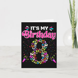 Tarjeta camiseta cumpleaños 8 niña mariposas feliz 8 años