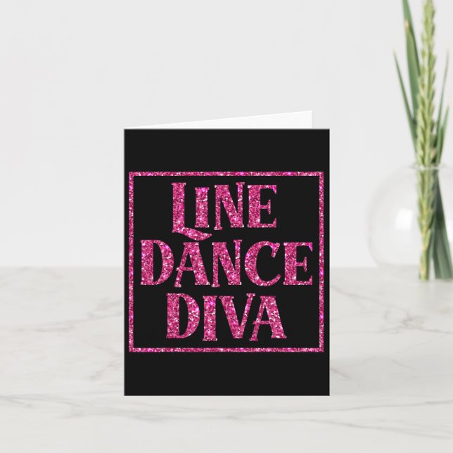 Tarjeta Camiseta Cute Line Dance Diva Para Regalo De Baila (Anverso)