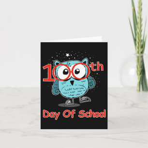Tarjeta Camiseta Cute Owl 100th Day Of School 100 Days Sma