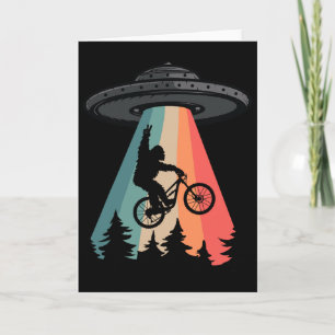 Tarjeta Camiseta de Abducción Extraterrestre Ovni Biciclet