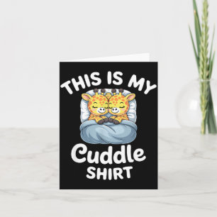 Tarjeta Camiseta de Abrazo Jirafas Divertidas Acogedoras 