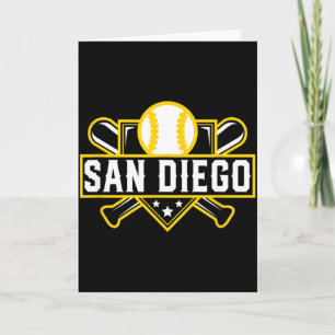Tarjeta Camiseta de béisbol de San Diego con murciélagos c