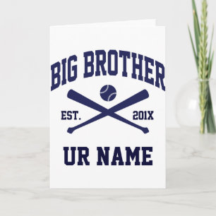 Tarjeta Camiseta de béisbol personalizada de hermano mayor