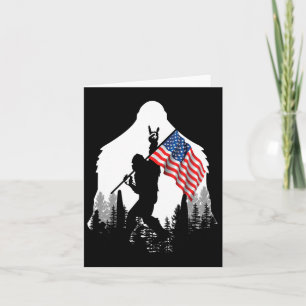 Tarjeta Camiseta de Big Foot - Bigfoot Sasquatch Bandera A