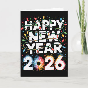 Tarjeta Camiseta de brillo para mujeres Año Nuevo Feliz 20