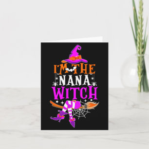 Tarjeta Camiseta de Bruja Nana Divertida Familia de Hallow