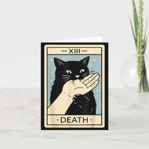 Tarjeta Camiseta de carta de tarot de gato negro divertida