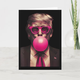 Tarjeta Camiseta de chicle Trump gafas de sol rosadas Vota