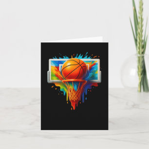 Tarjeta Camiseta de colorida liga de baloncesto con tinte 