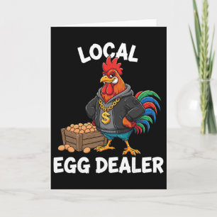 Tarjeta Camiseta de comerciante de huevos local retro, gal